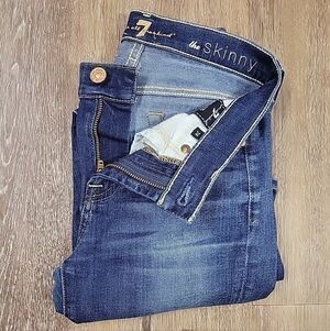 7 For All Mankind The Skinny Jeans Size 24 Medium Wash. Waist Measures 26 Inches